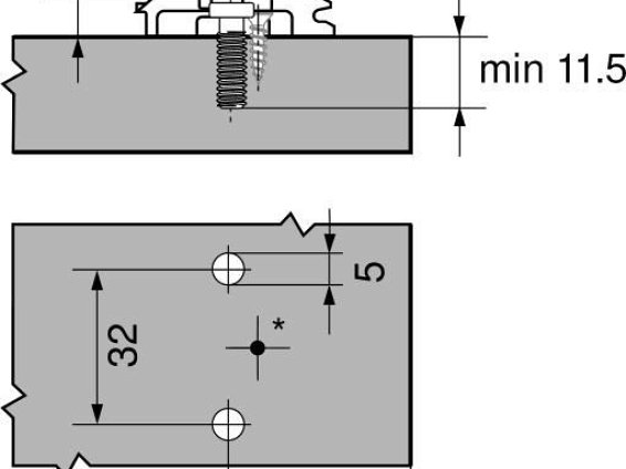 175L8190 CLIP, монтажная планка, подъем 9мм, евровинт